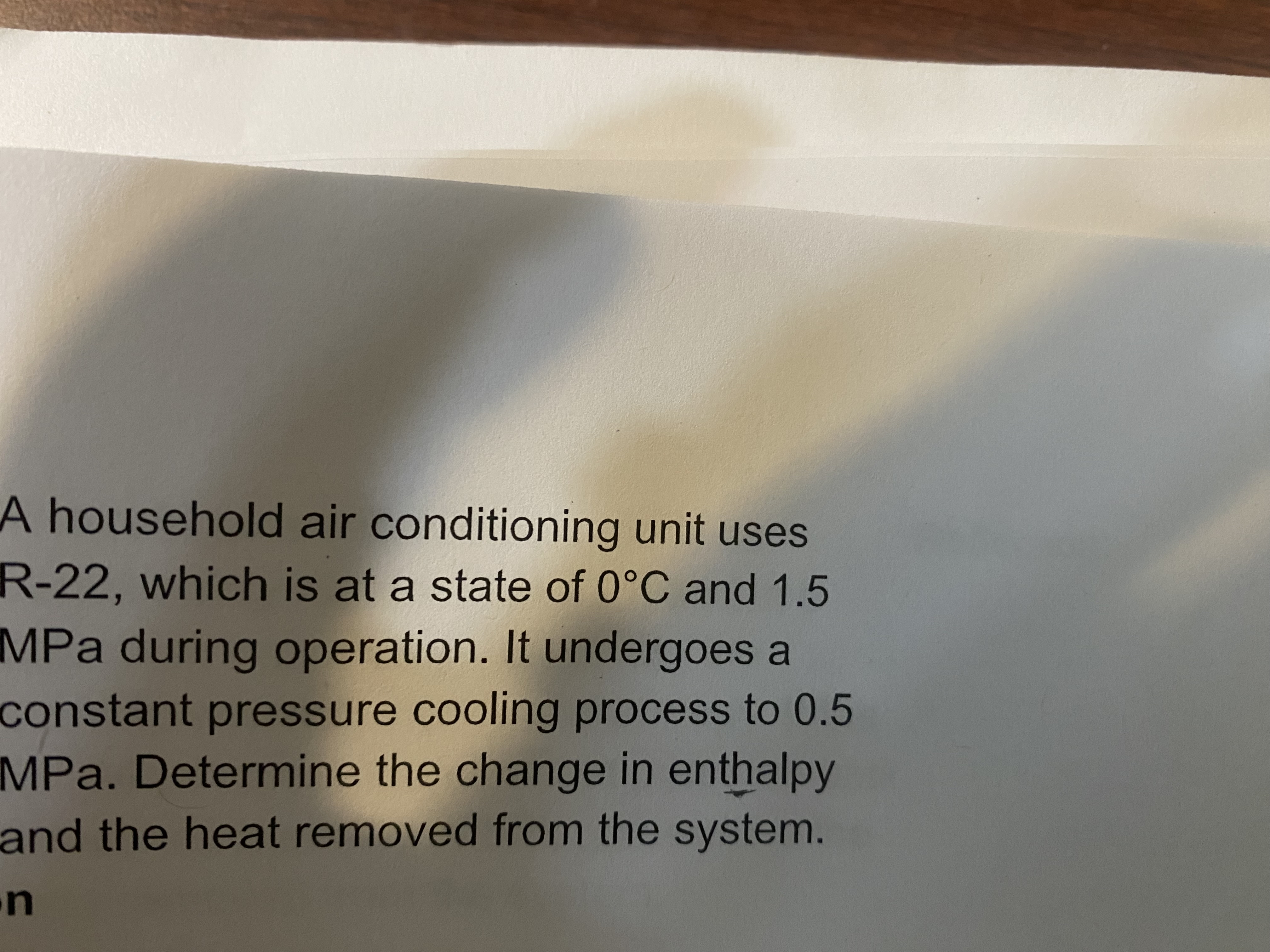 A household air conditioning unit uses R - 2 2 ,
