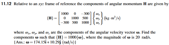 1 1 . 1 2 Relative to an x y z frame of reference