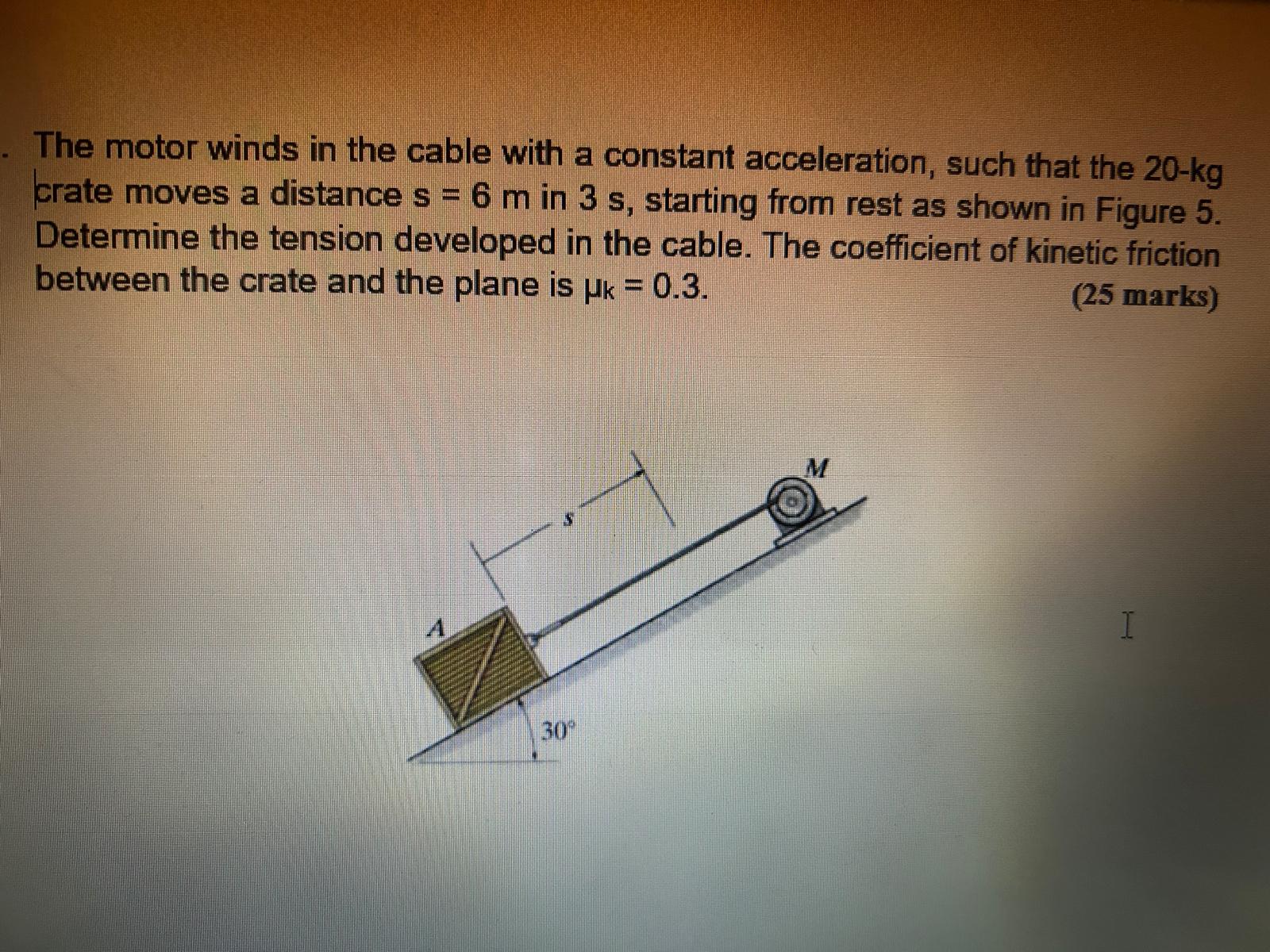 The motor winds in the cable with a constant