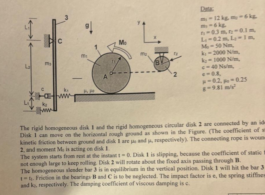 Data: m 1 = 1 2 k g , m 2 = 6 k g m 3 = 6 k g r 1