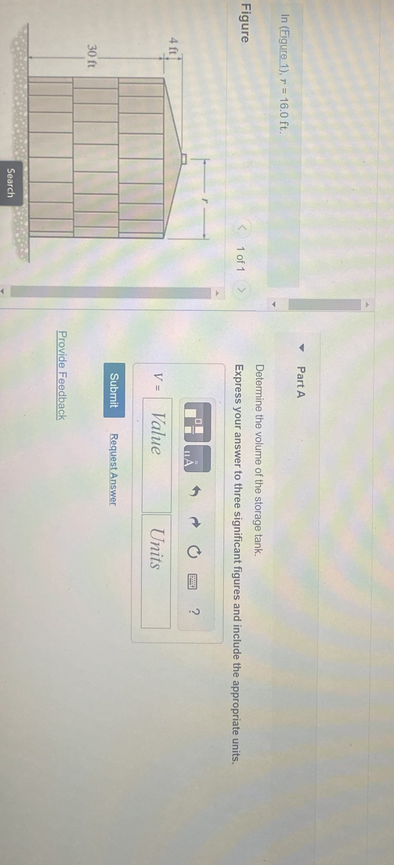 In ( Figure 1 ) , r = 1 6 . 0 f t . Figure 1 of 1