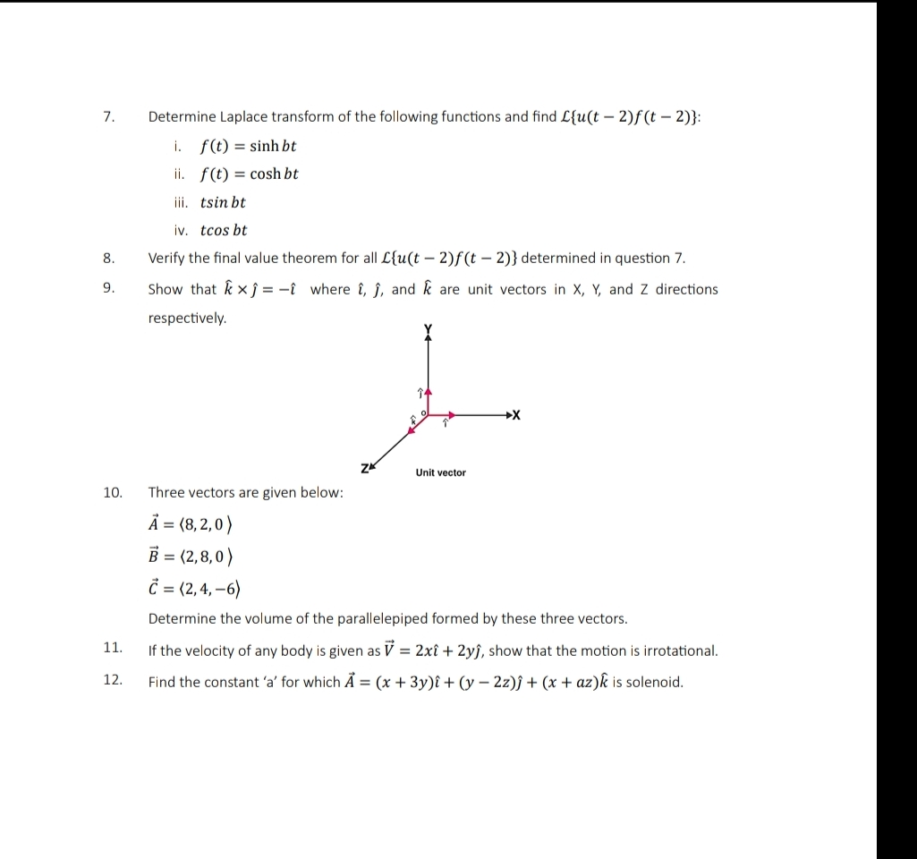 Determine Laplace transform of the following