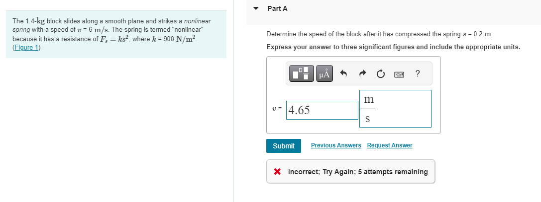 The 1 . 4 - k g block slides along a smooth plane