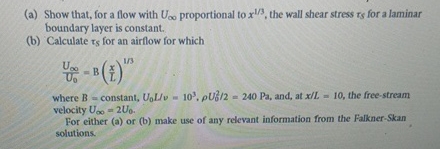 ( a ) Show that, for a flow with U proportional