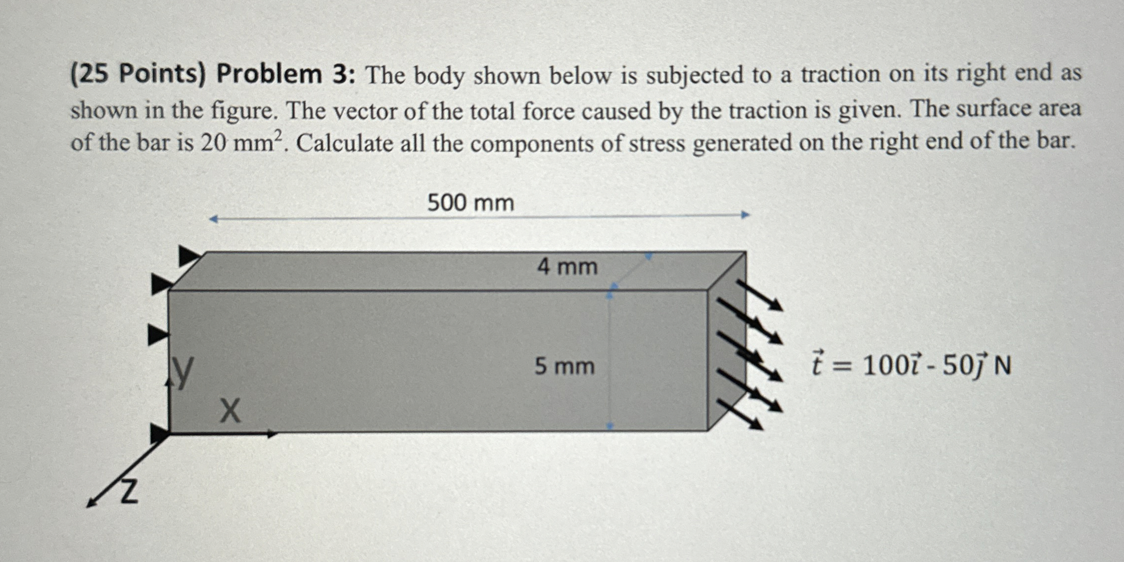 ( 2 5 Points ) Problem 3 : The body shown below