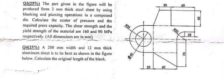Q 3 ( 2 5 % The part given in the figure will be