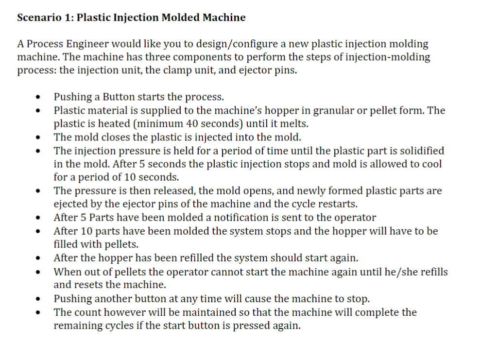 Scenario 1 : Plastic Injection Molded Machine A