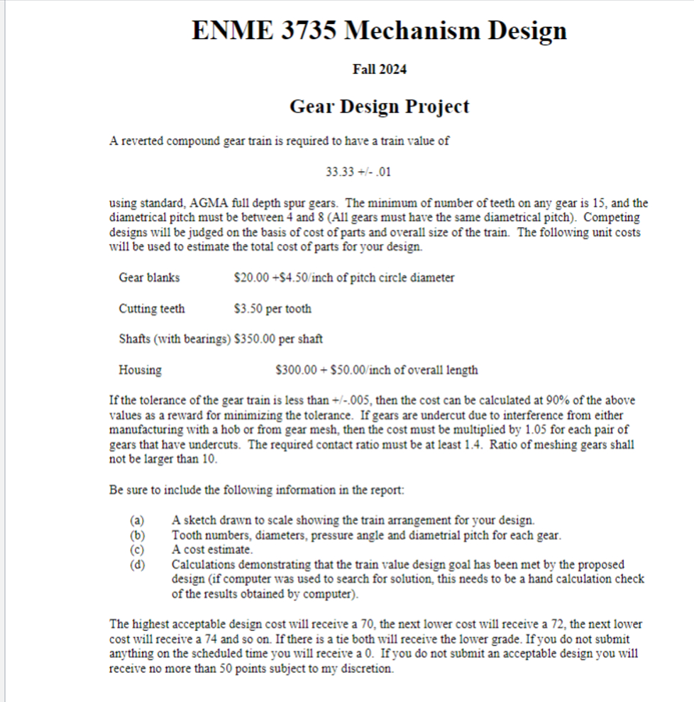 Gear Design Project A reverted compound gear