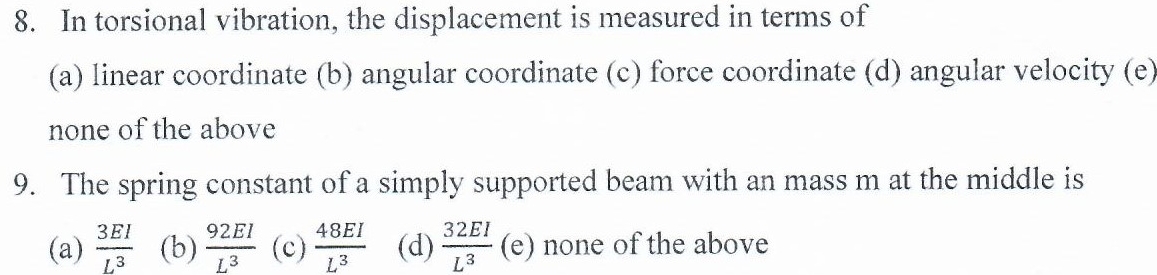 In torsional vibration, the displacement is