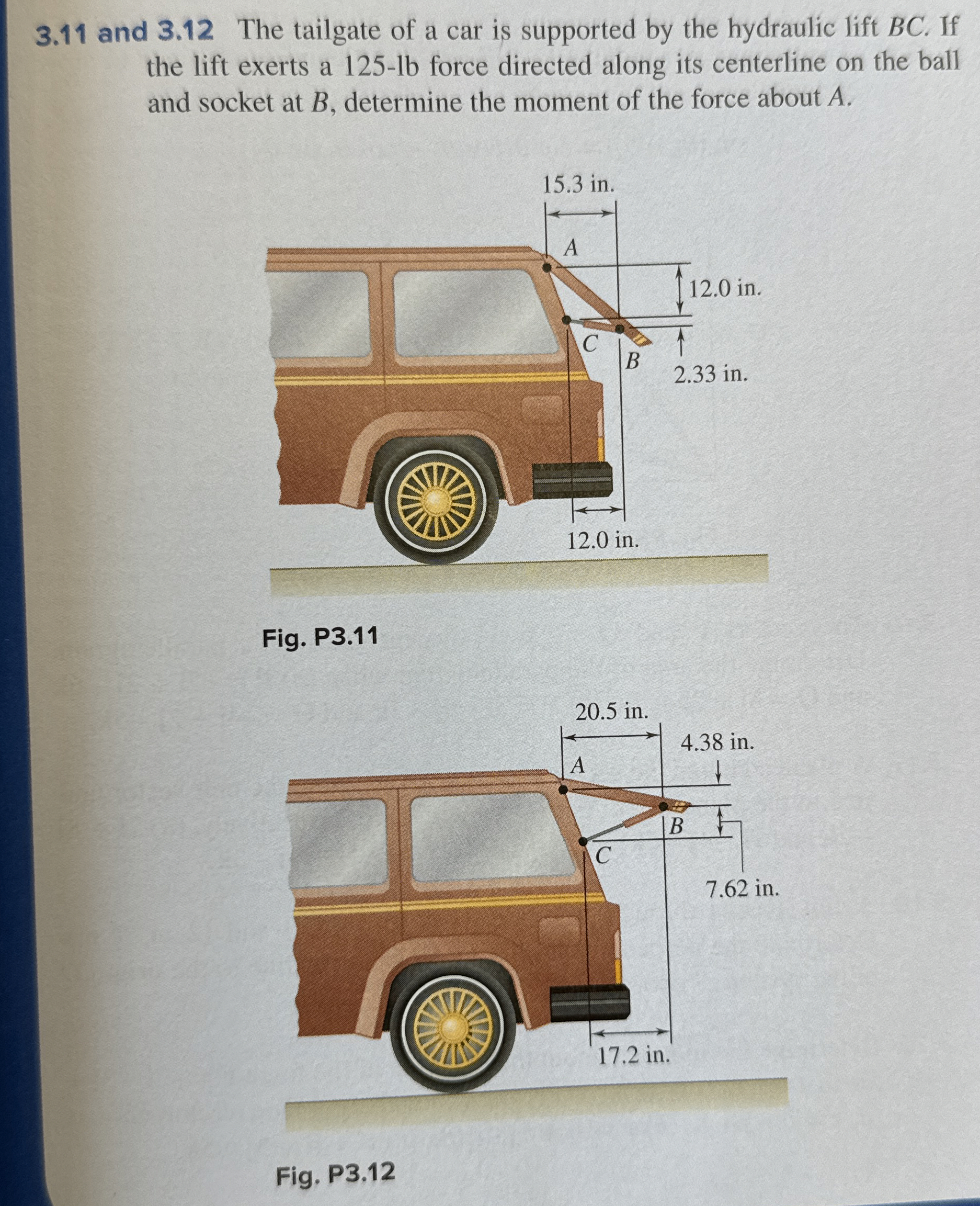 3 . 1 1 and 3 . 1 2 The tailgate of a car is