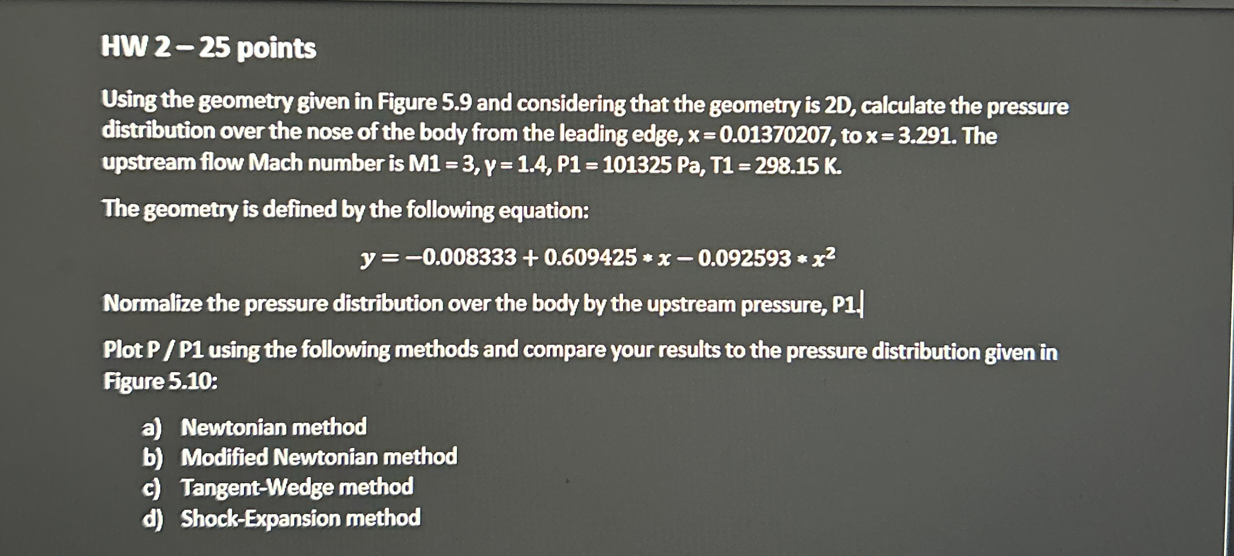 HW 2 - 2 5 points Using the geometry given in