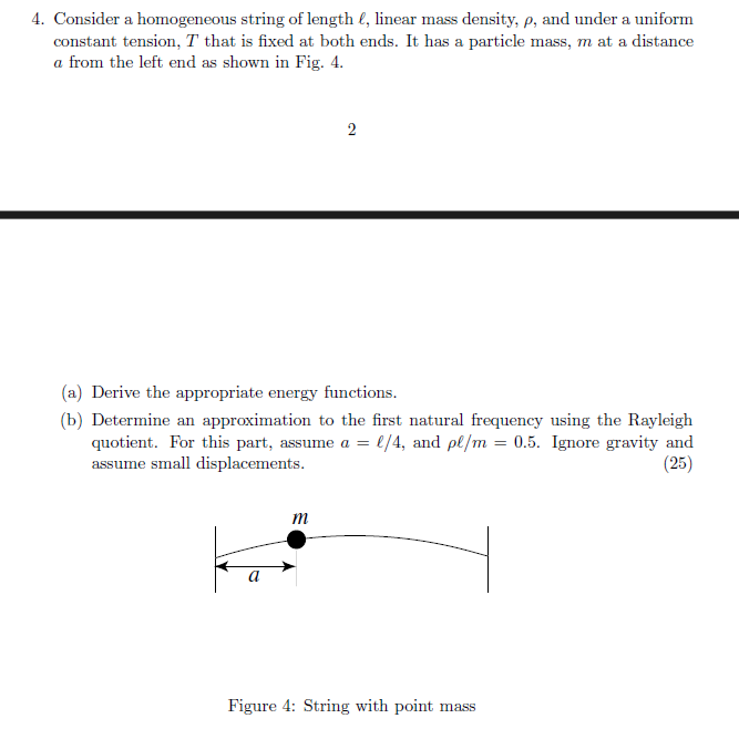 Consider a homogeneous string of length \ ( \ ell