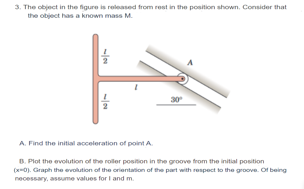 3 . The object in the figure is released from