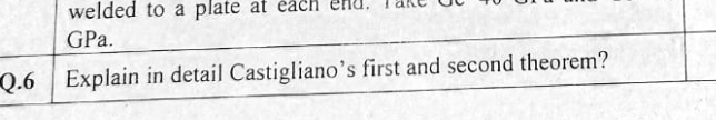 Explain in detail Castigliano's first and second