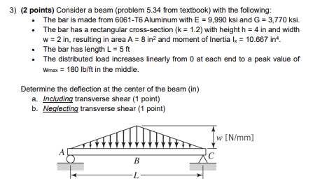 ( 2 points ) Consider a beam ( problem 5 . 3 4