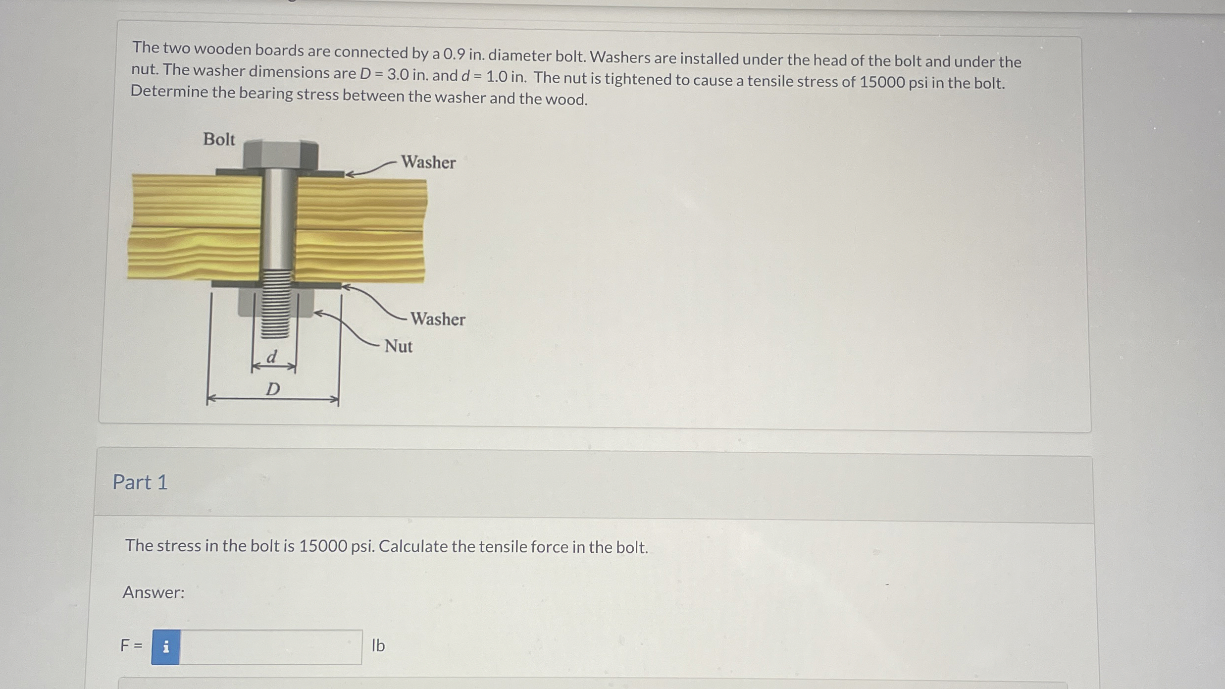 The two wooden boards are connected by a 0 . 9 in