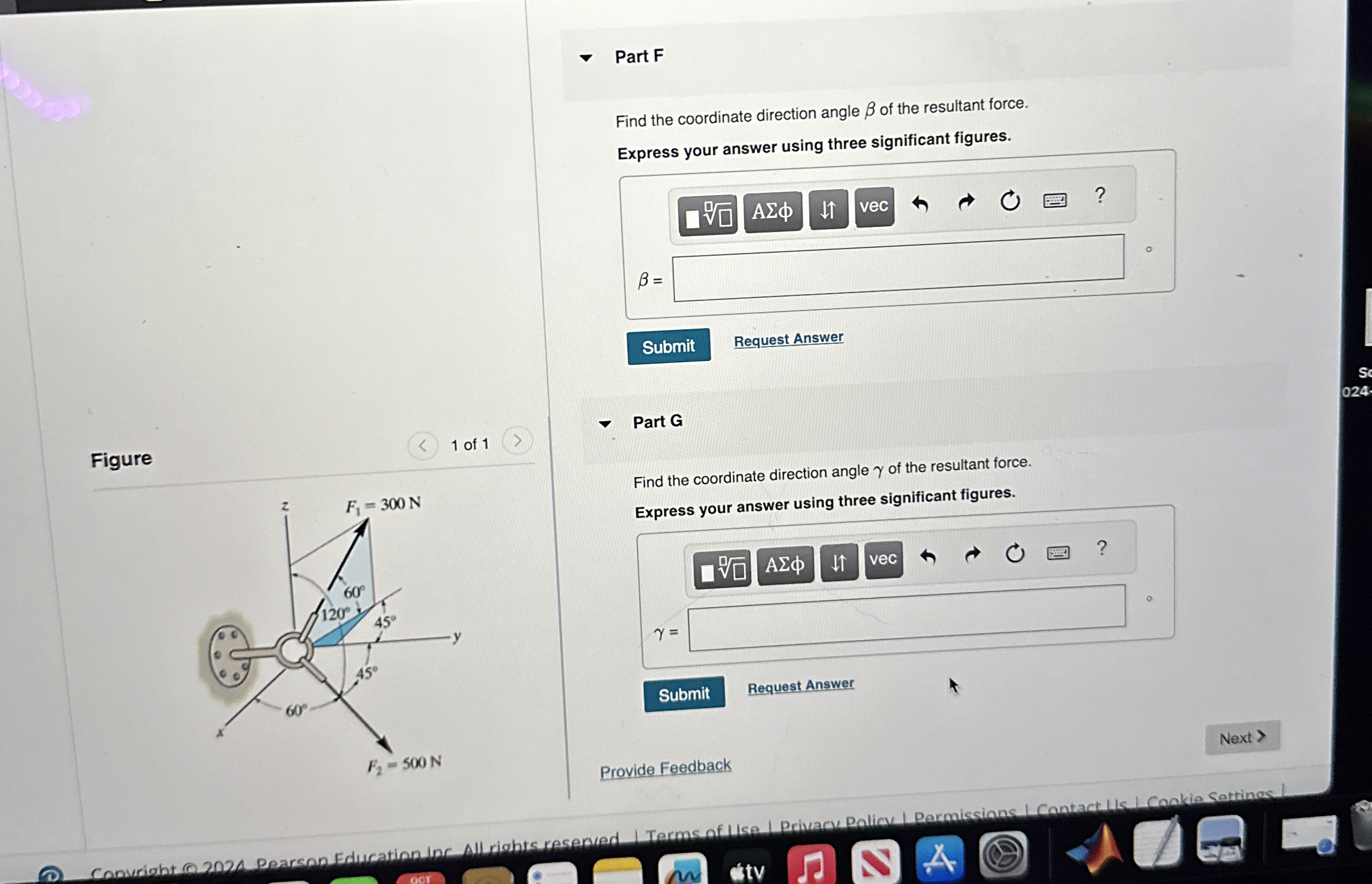 Part F Find the coordinate direction angle of the