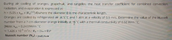 During air cooling of oranges, grapefruit and