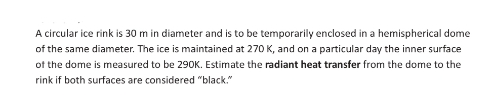 A circular ice rink is 3 0 m in diameter and is