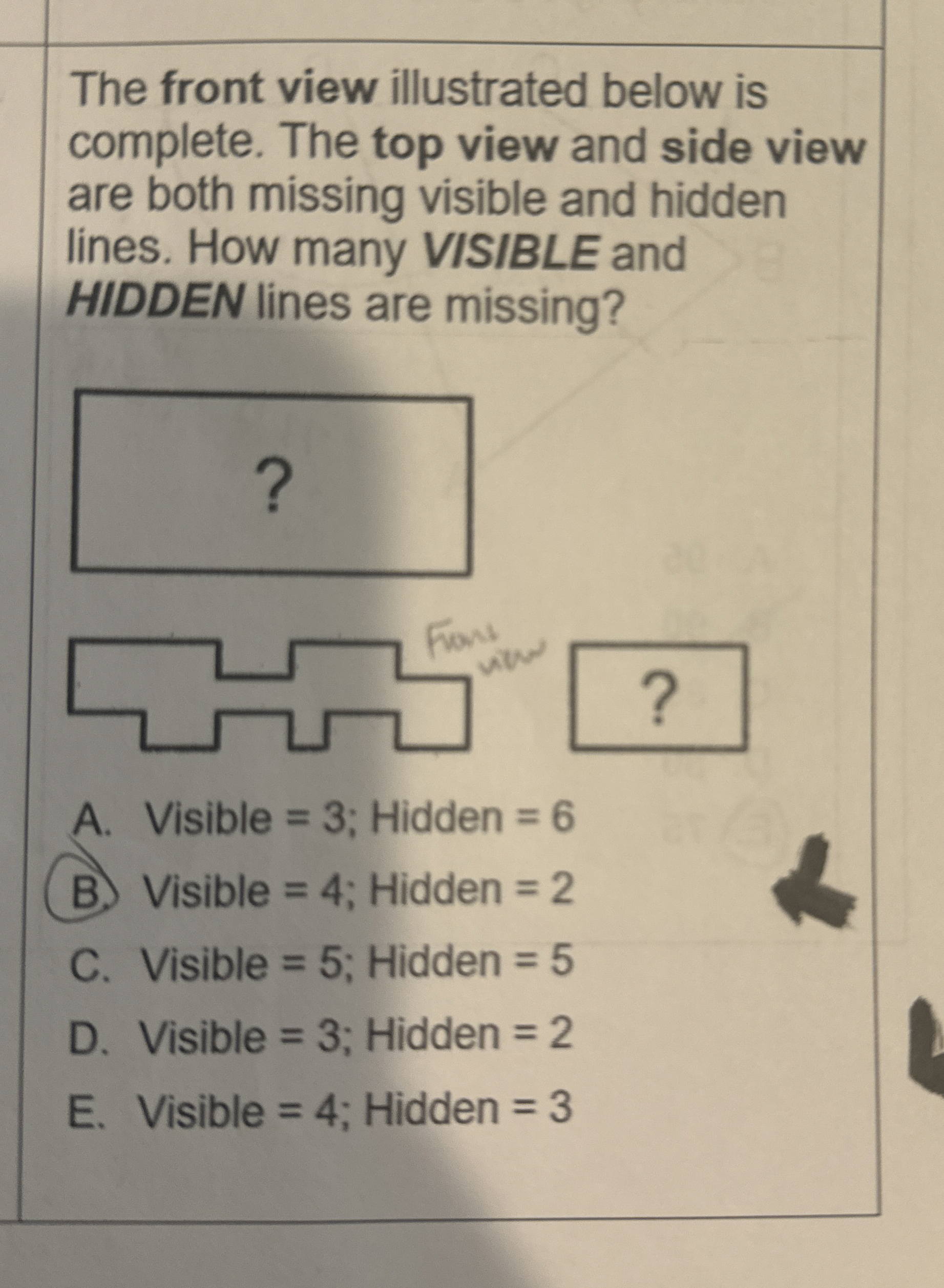 The front view illustrated below is complete. The