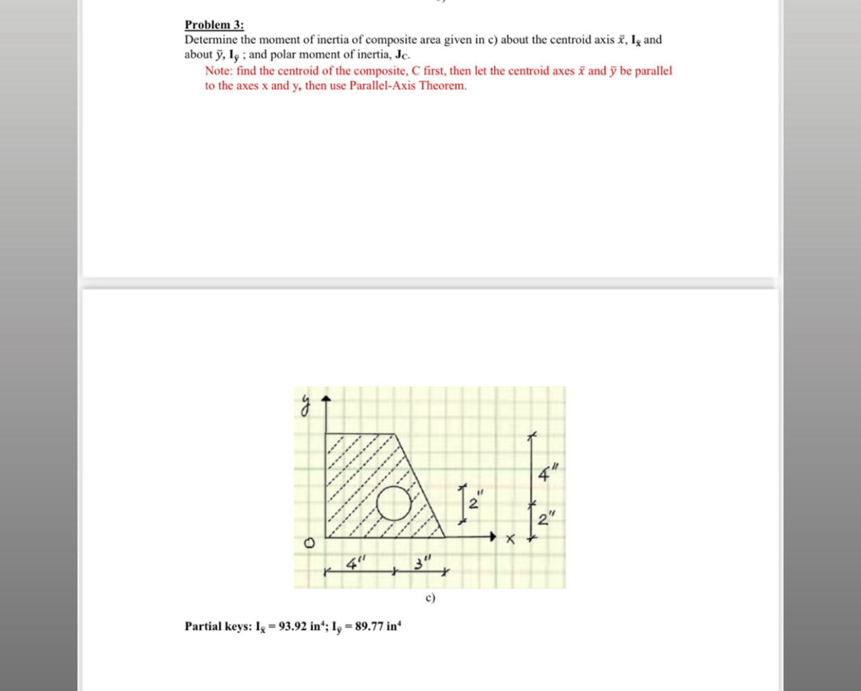 Problem 3 : ( Handwritten Solution Please! )
