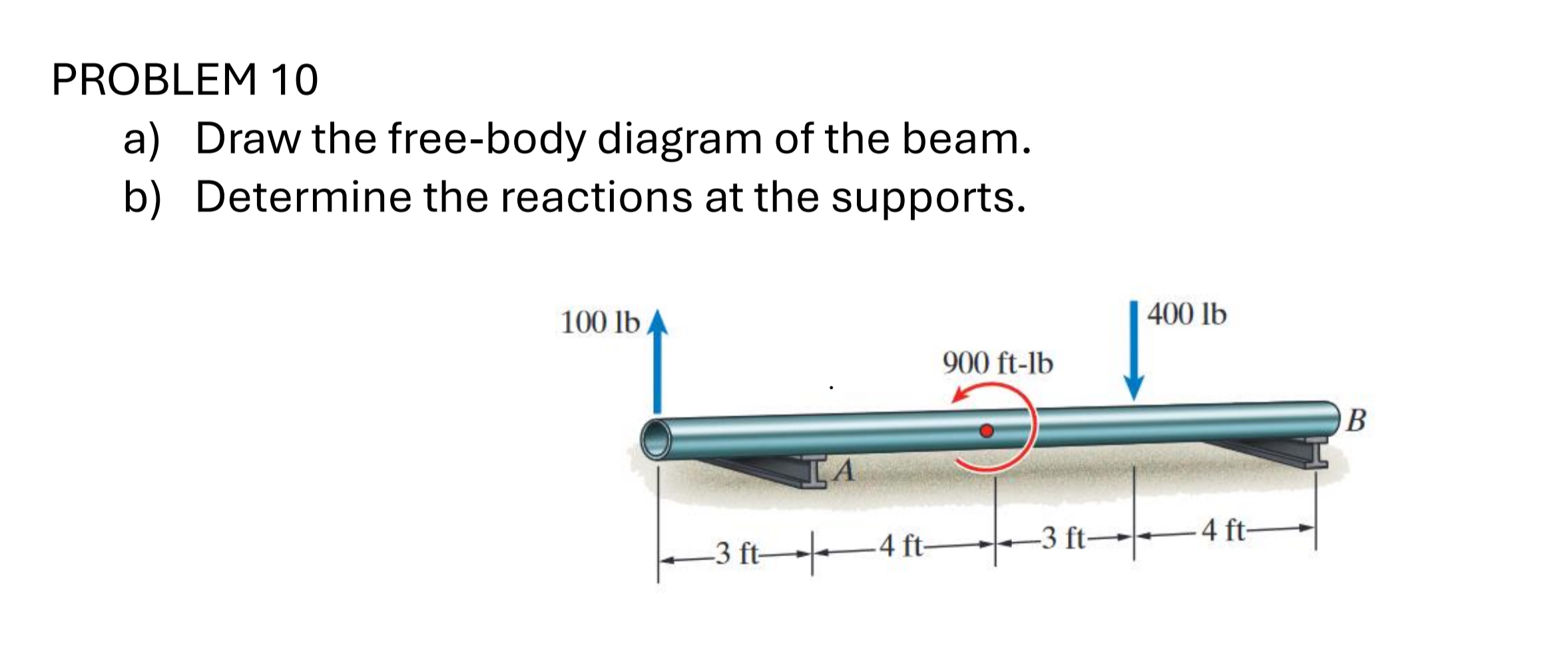 PROBLEM 1 0 a ) Draw the free - body diagram of