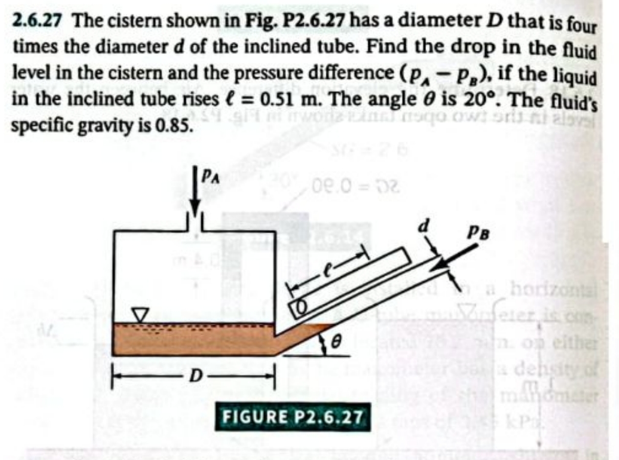 2 . 6 . 2 7 The cistern shown in Fig. P 2 . 6 . 2