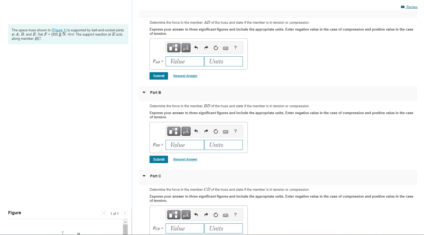 The space truss shown in ( Figure 1 ) is