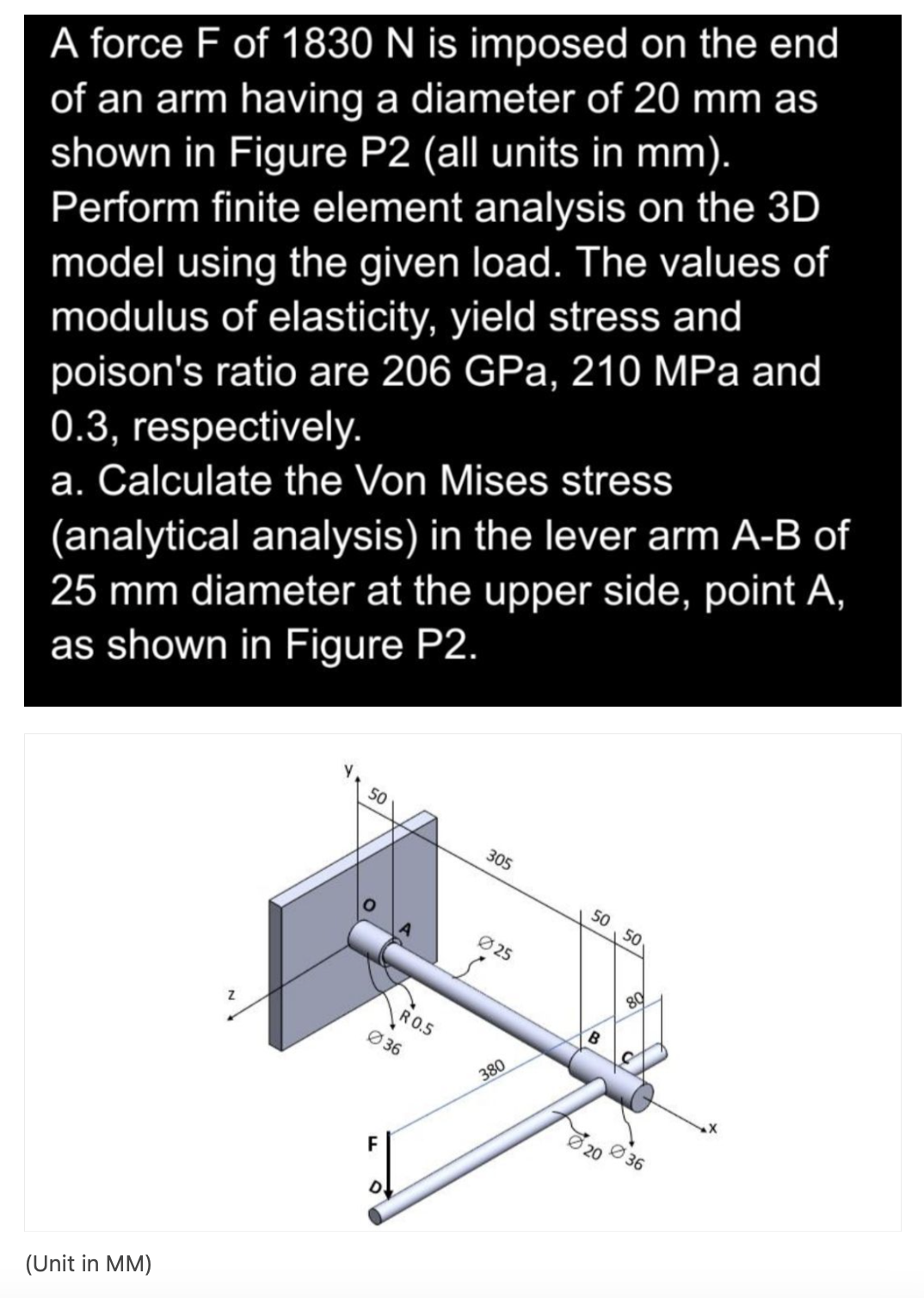 A force \ ( F \ ) of 1 8 3 0 N is imposed on the
