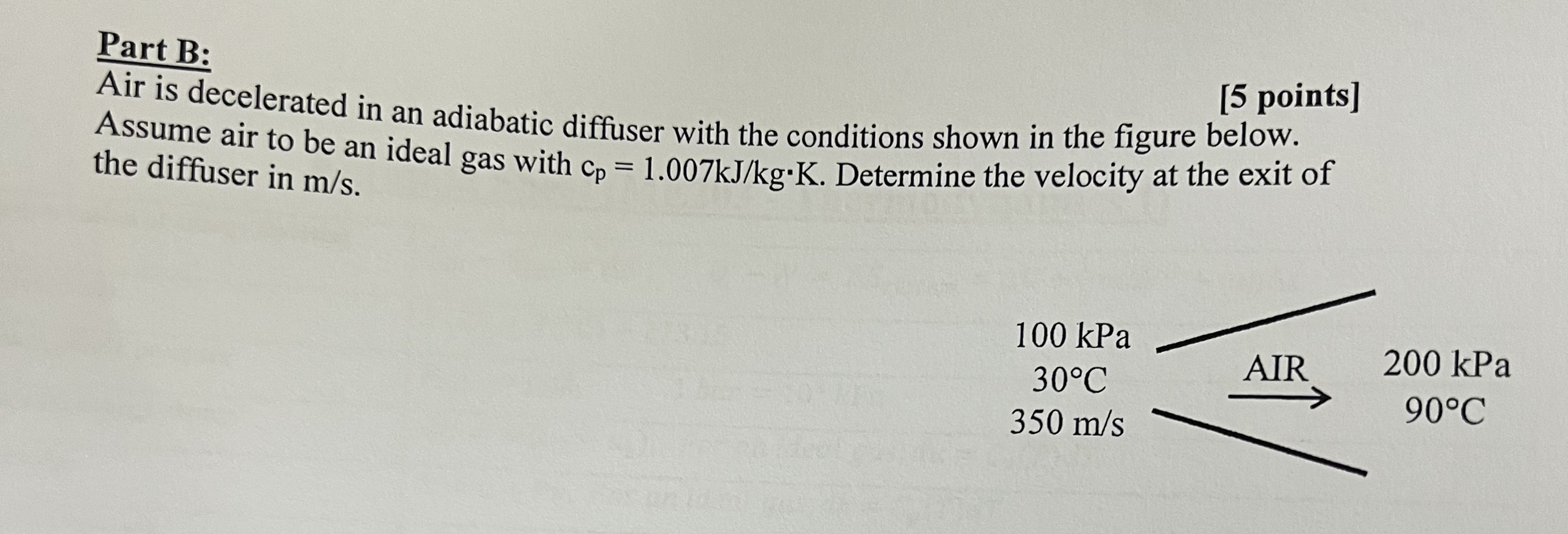 Part B: Air is decelerated in an adiabatic