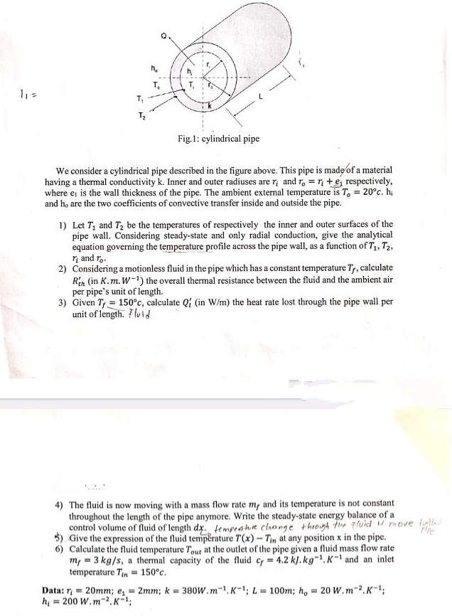 r 1 = We consider a cylindrical pipe described in