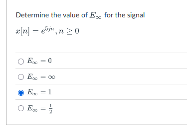 Determine the value of E _ ( \ infty ) for the