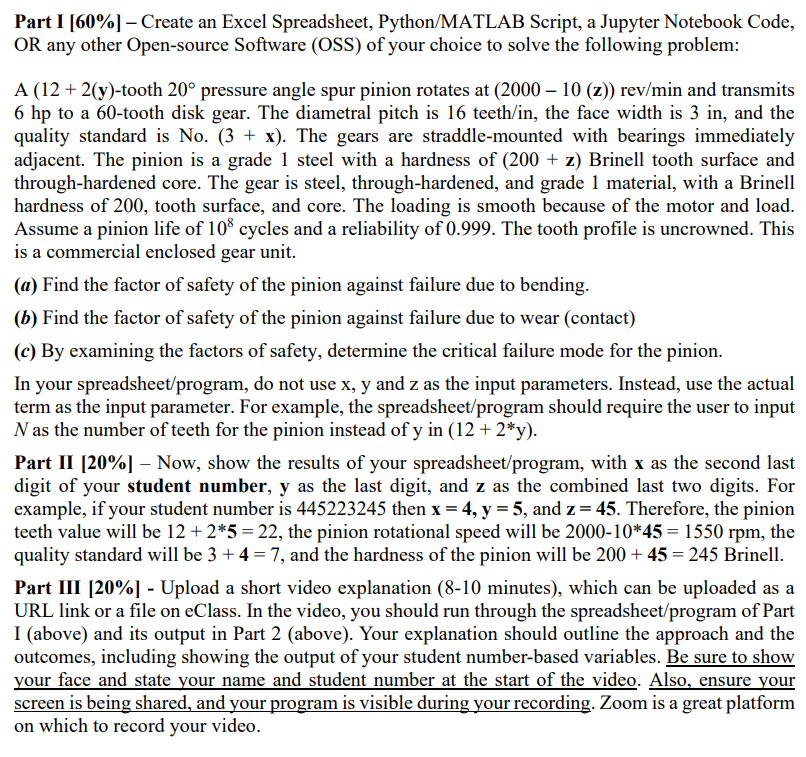 Part I [ 6 0 \ % ] - Create an Excel Spreadsheet,