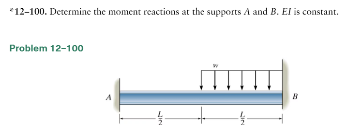 * 1 2 - 1 0 0 . Determine the moment reactions at