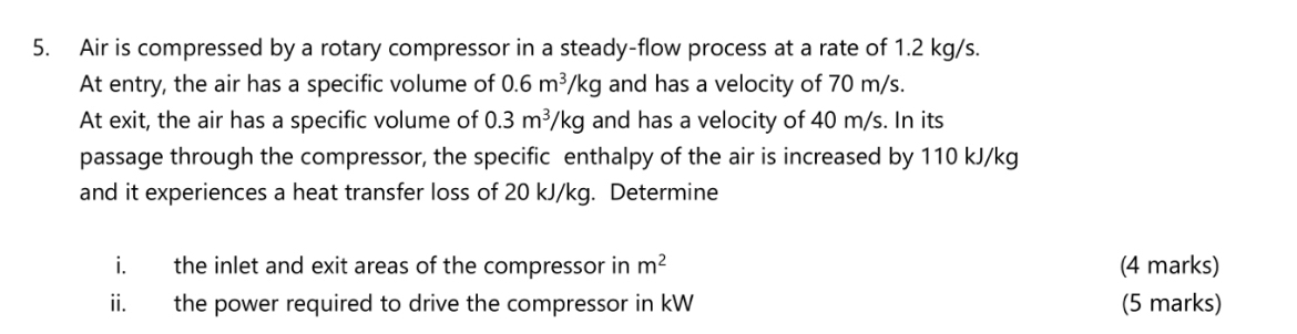 Air is compressed by a rotary compressor in a