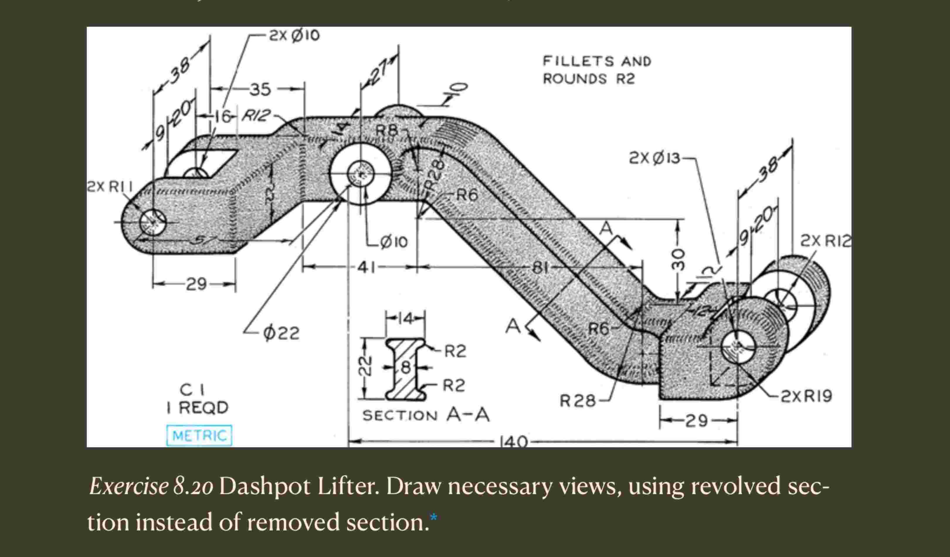 Exercise 8 . 2 0 Dashpot Lifter. Draw necessary