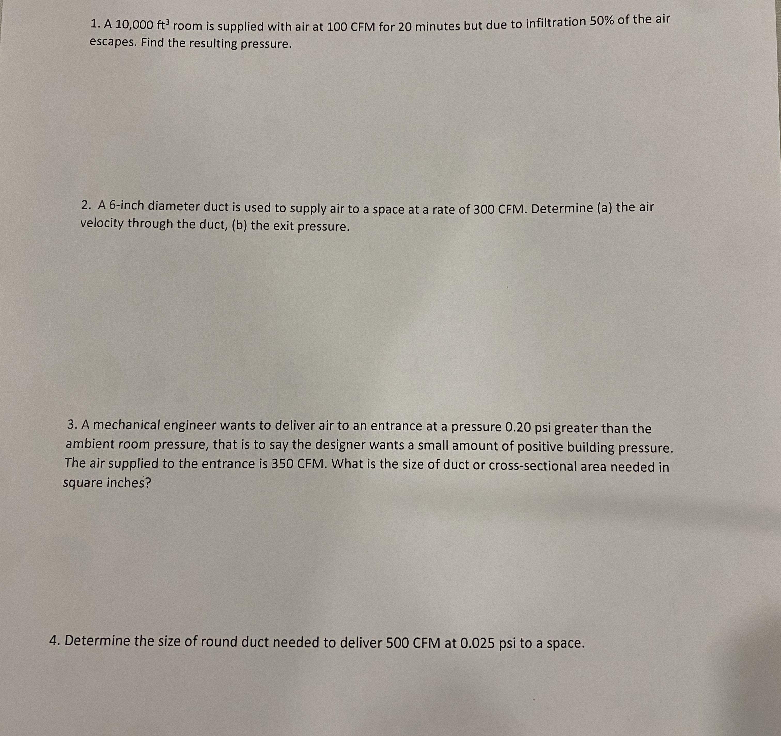 A 1 0 , 0 0 0 f t 3 room is supplied with air at