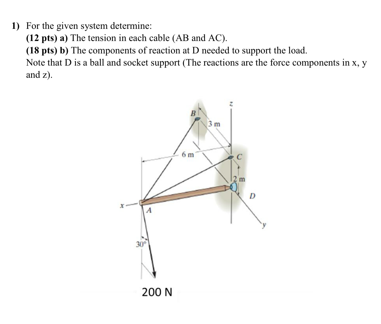 For the given system determine: ( 1 2 pts ) a )
