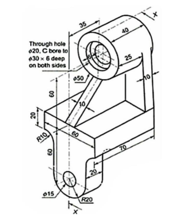 SolidWorks Design Problem. Draw the following