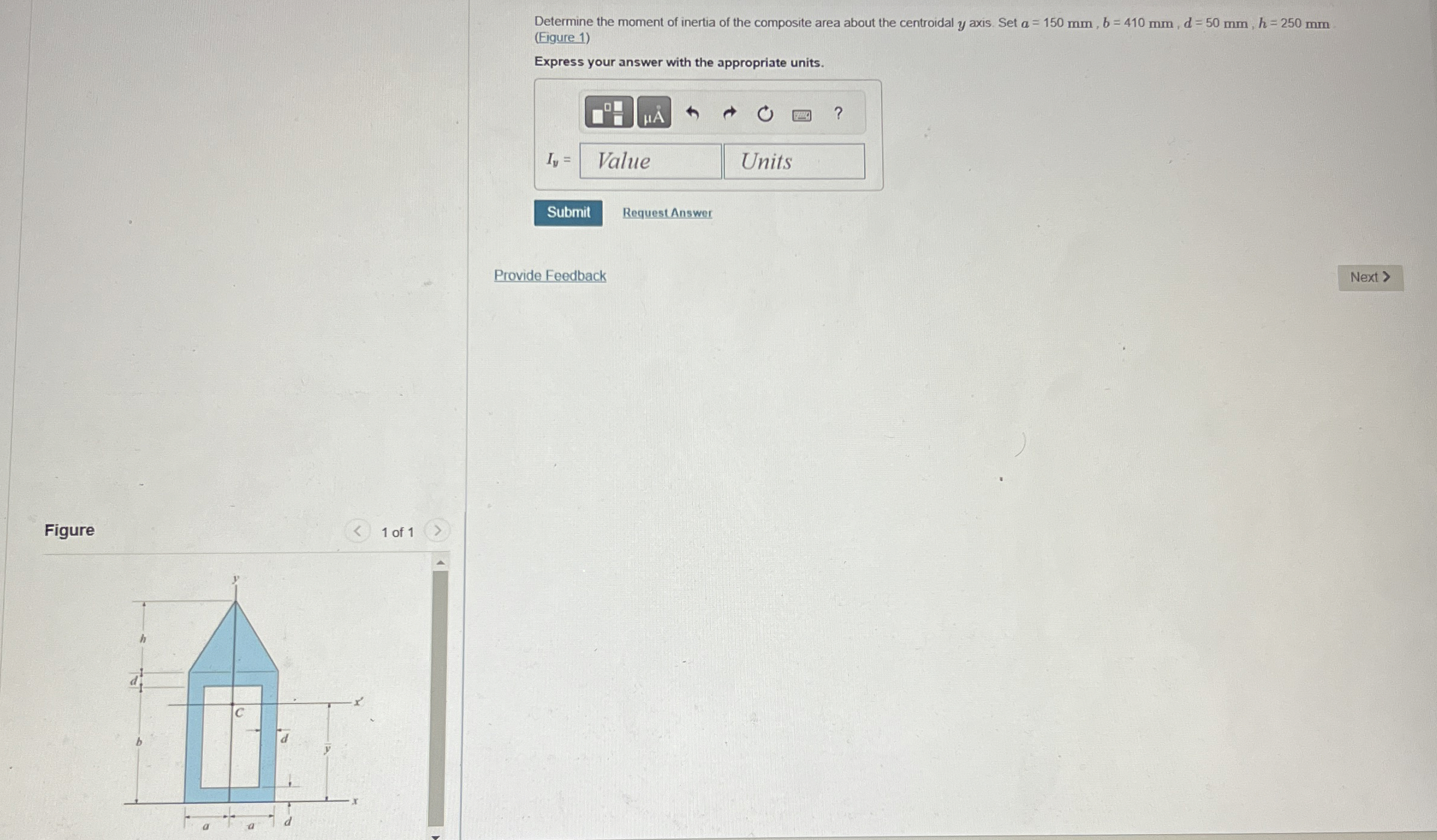 Determine the moment of inertia of the composite
