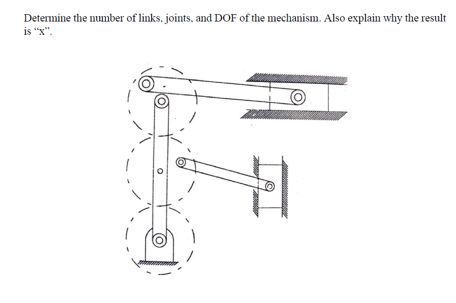 Determine the number of links, joints, and DOF of