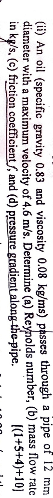 ( ii ) An oil ( specific gravity 0 . 8 3 and