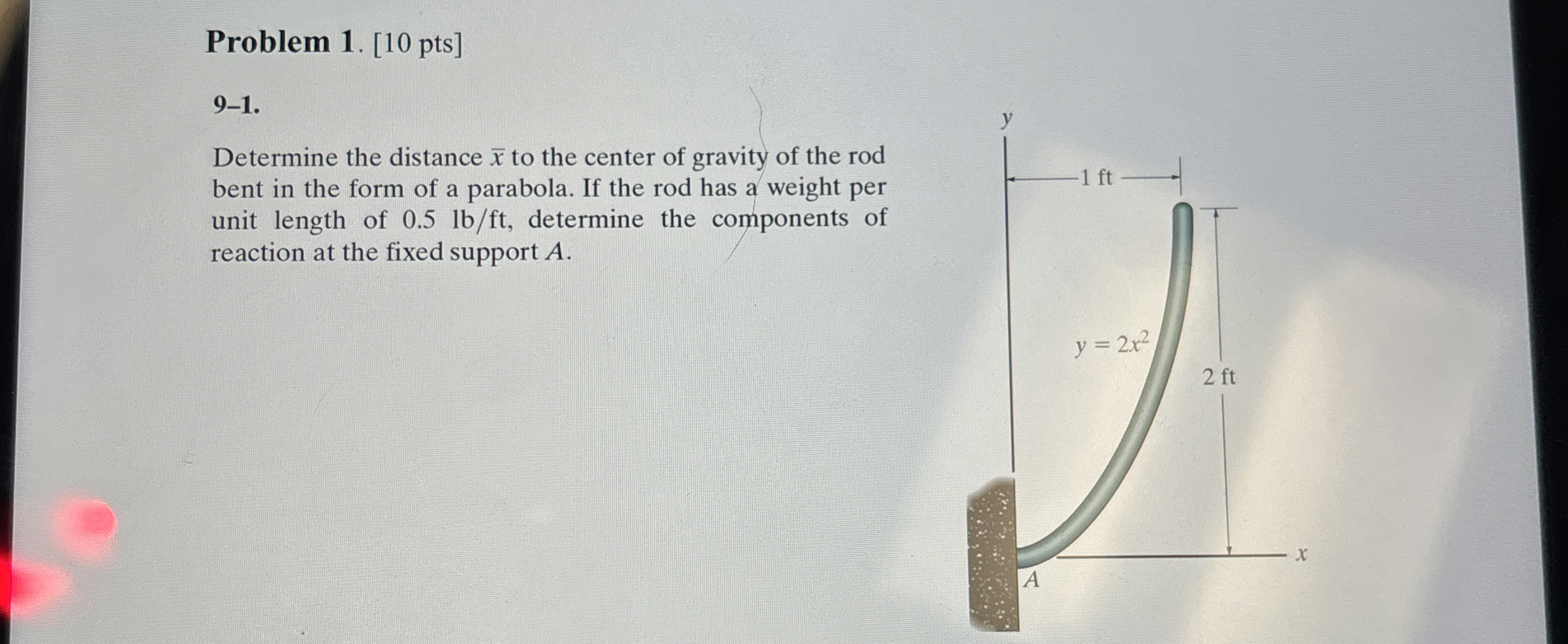 Problem 1 . [ 1 0 pts ] 9 - 1 . Determine the