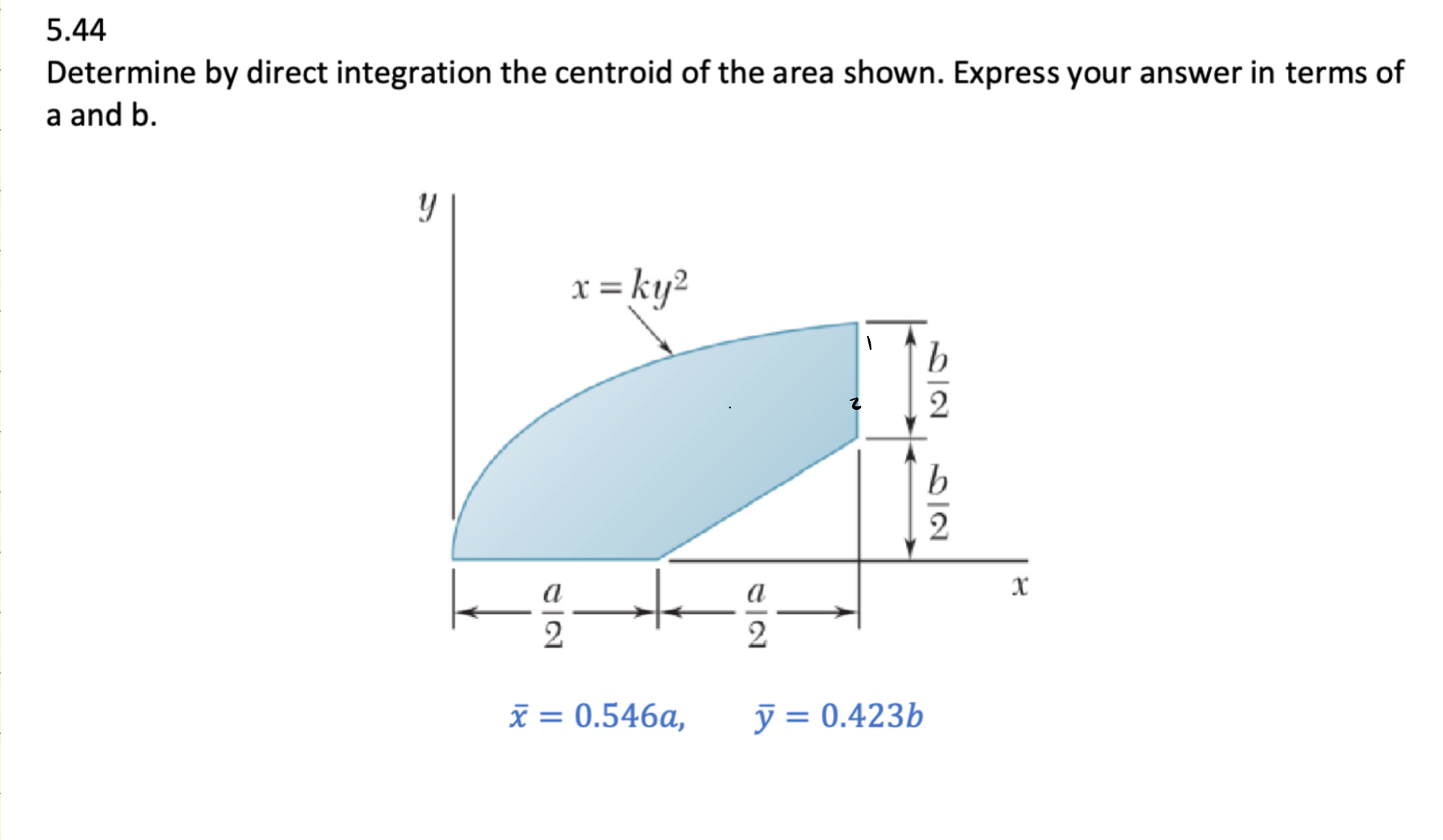 5 . 4 4 Determine by direct integration the