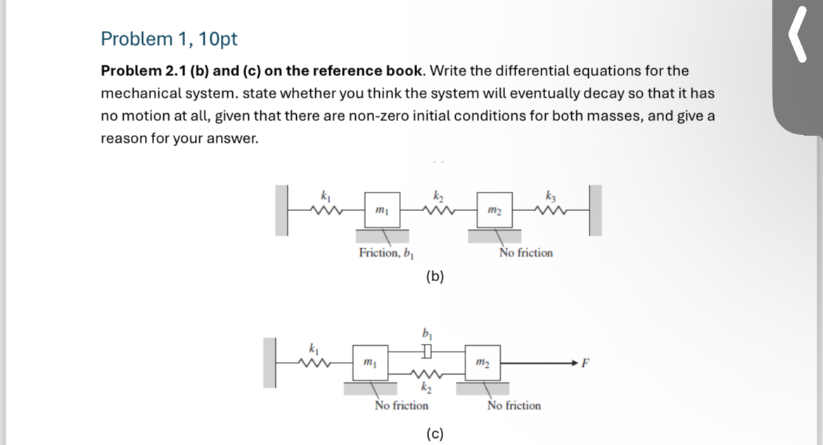 Write the differential equations for the