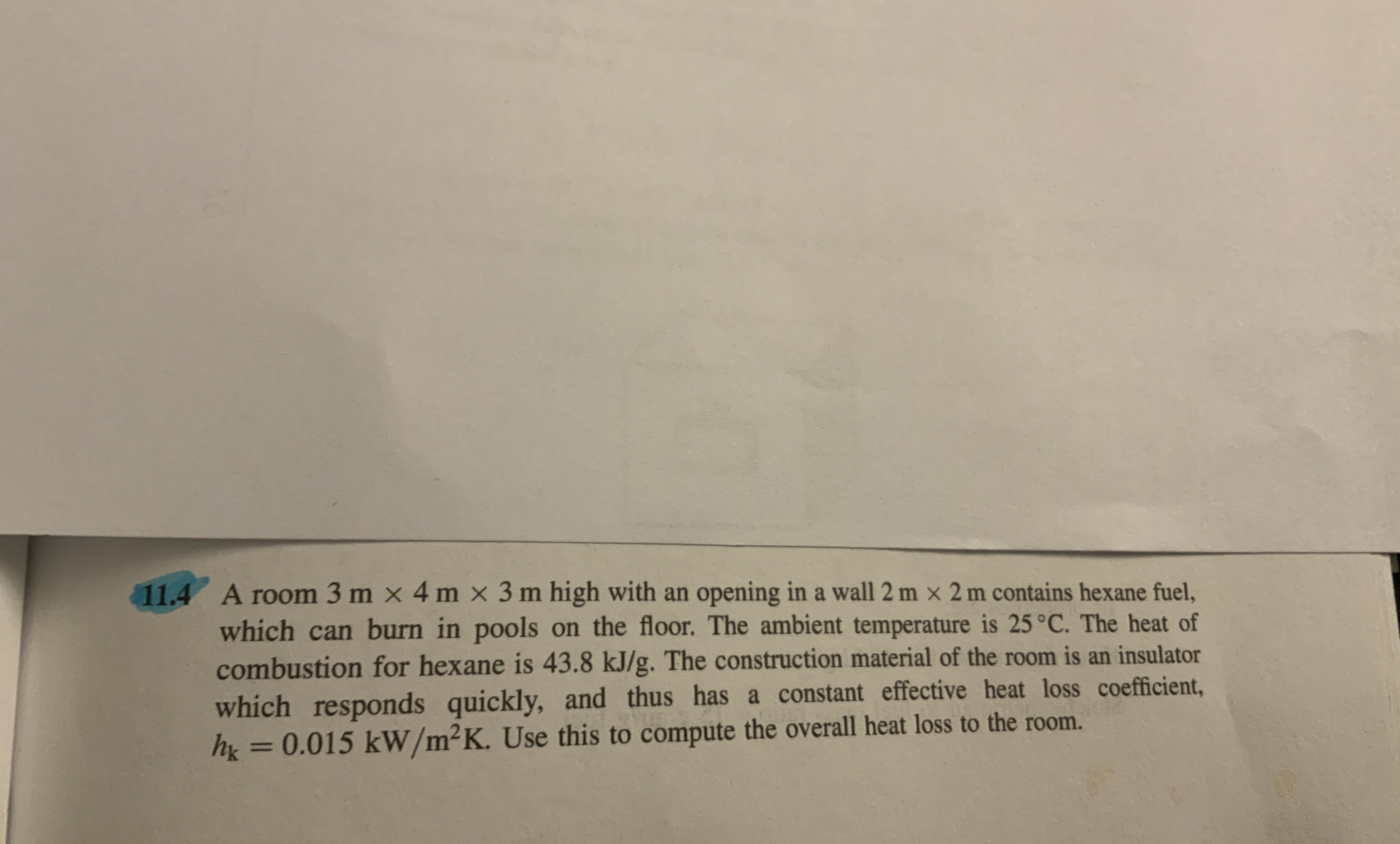 1 1 . 4 A room 3 m 4 m 3 m high with an opening