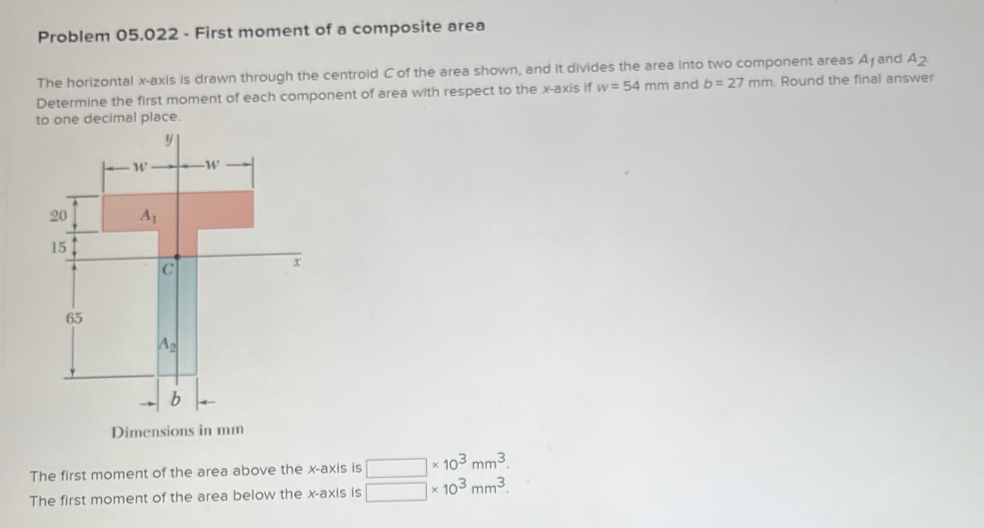 Problem 0 5 . 0 2 2 - First moment of a composite
