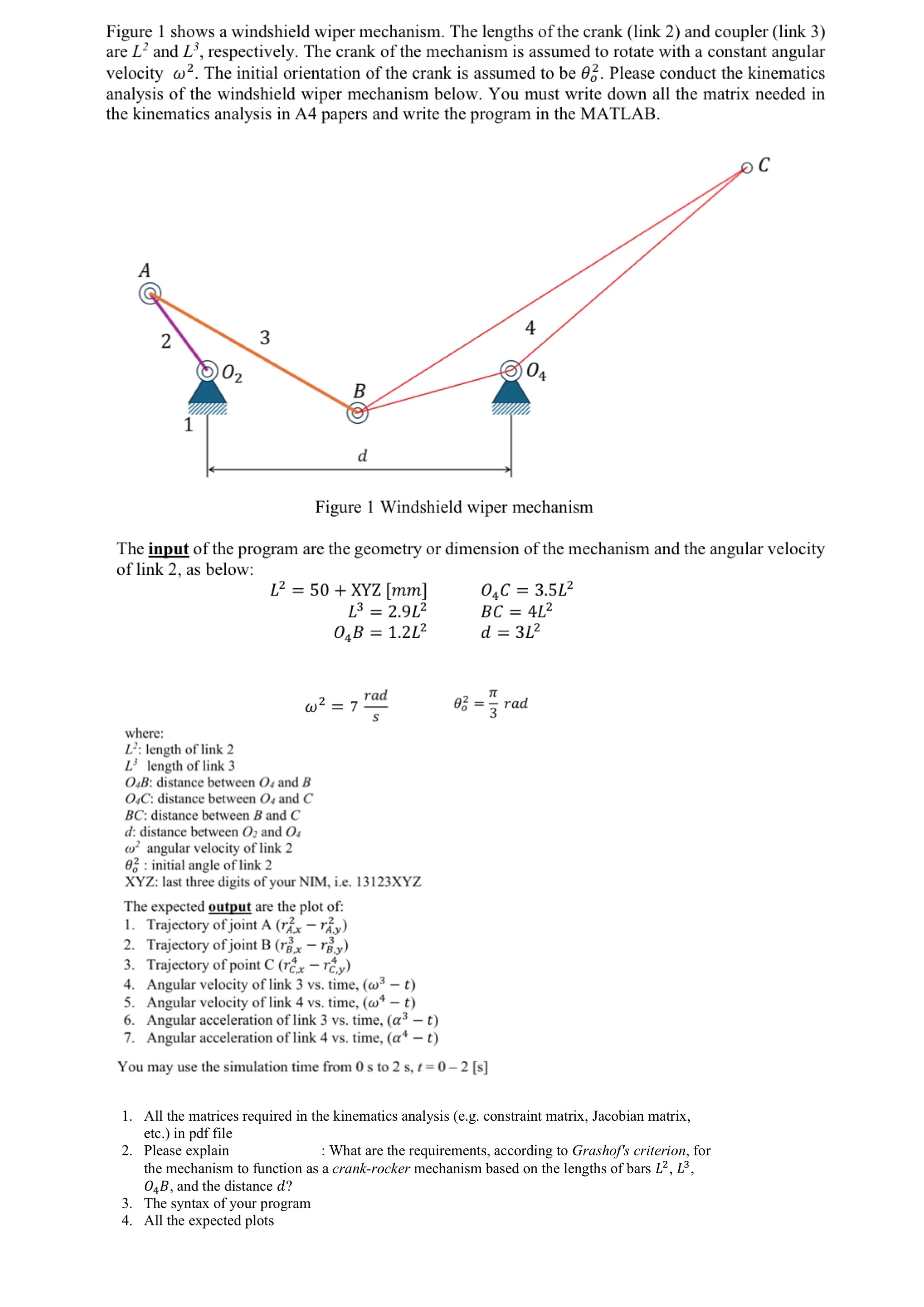 Figure 1 shows a windshield wiper mechanism. The