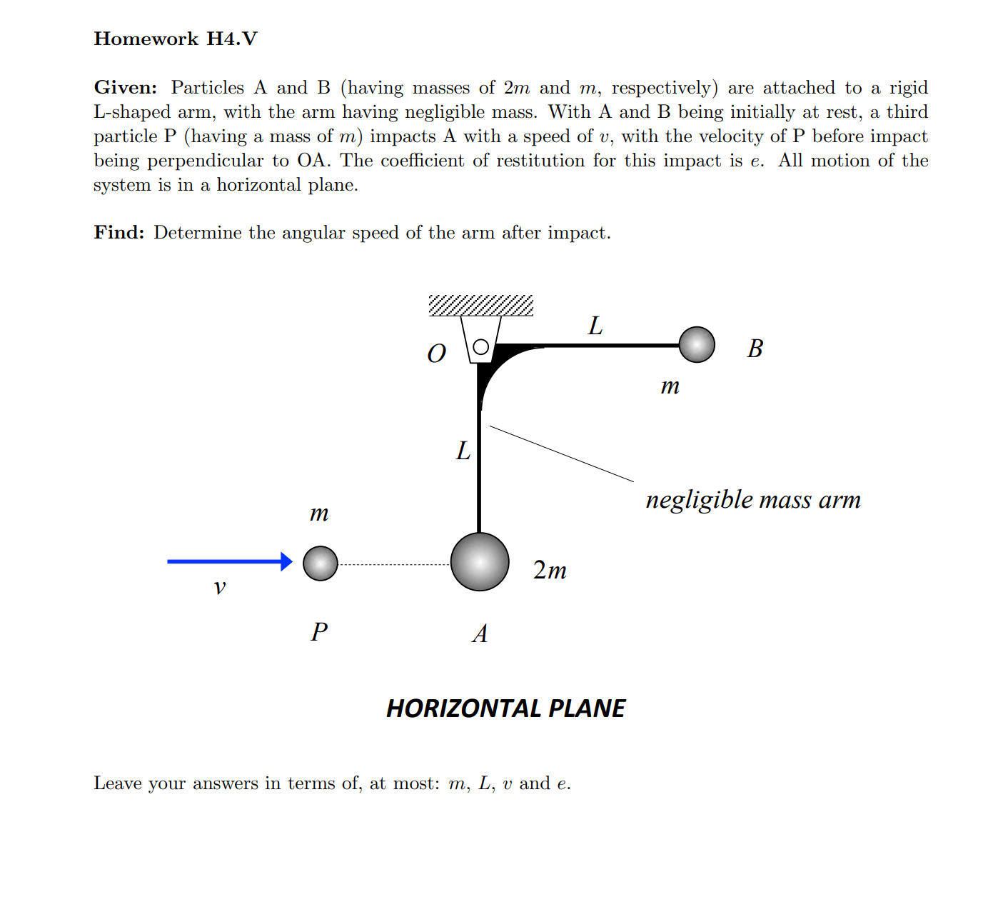 Given: Particles A and B ( having masses of 2 m