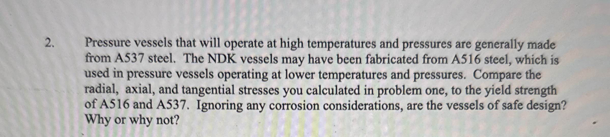 Pressure vessels that will operate at high